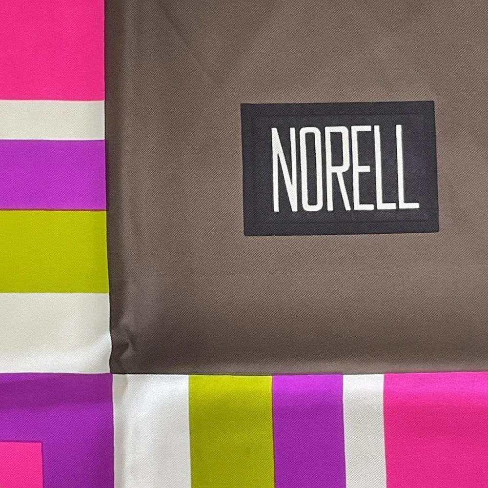 NORMAN NORELL 100% Silk Scarf Geometric Switzerland Fashion Designer 34